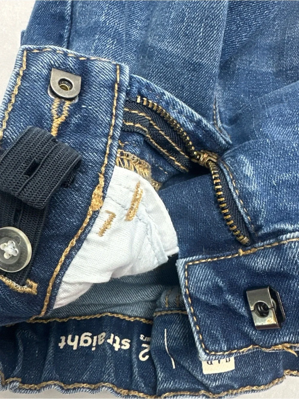 GAP Navy Knit Sweater with Bear Patch With Medium Denim Jeans Matching Baby GAP